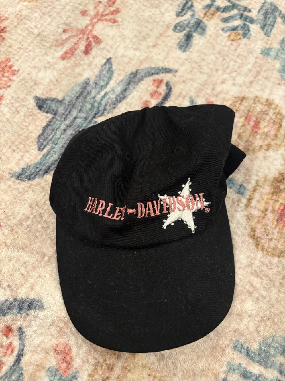 Harley-Davidson Kids Black Cap with Pink Logo and White Star